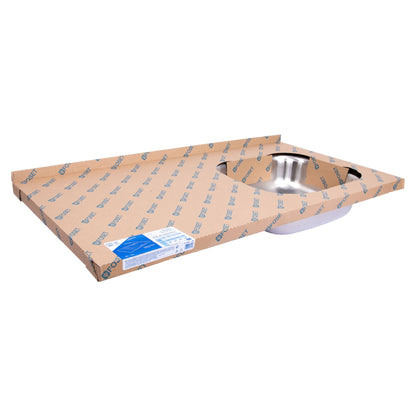 Tarja de sobreponer de 100x50 cm con tina derecha y acabado satín