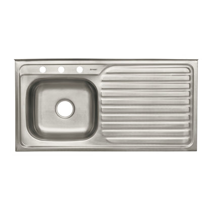 Tarja de sobreponer de 100x50 cm con tina izquierda y acabado satín