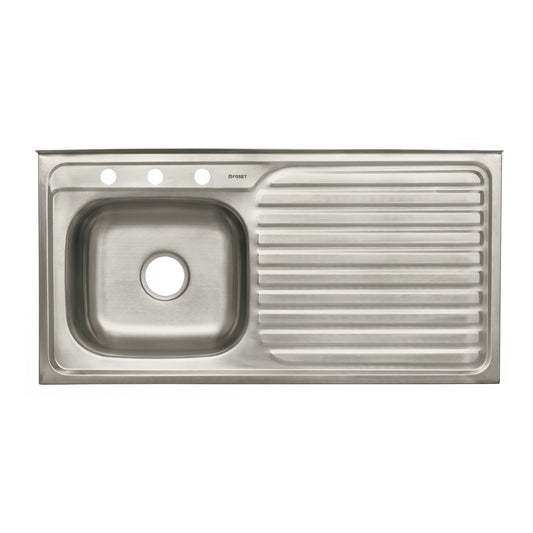 Tarja de sobreponer de 100x50 cm con tina izquierda y acabado satín