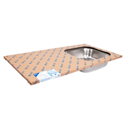 Tarja de empotrar de 100x50 cm con tina derecha y acabado satín