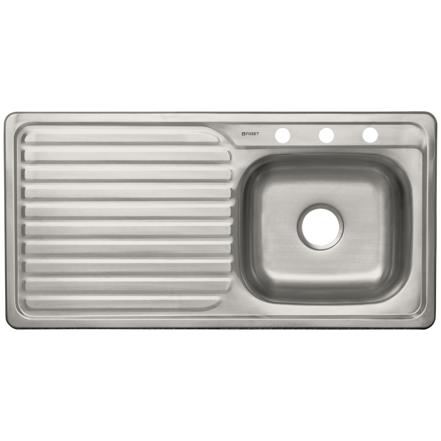 Tarja de empotrar de 100x50 cm con tina derecha y acabado satín