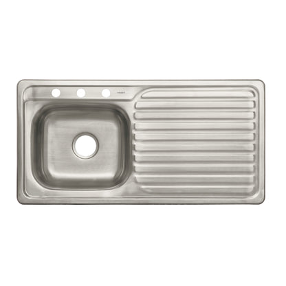 Tarja de empotrar de 100x50 cm con tina izquierda y acabado satín