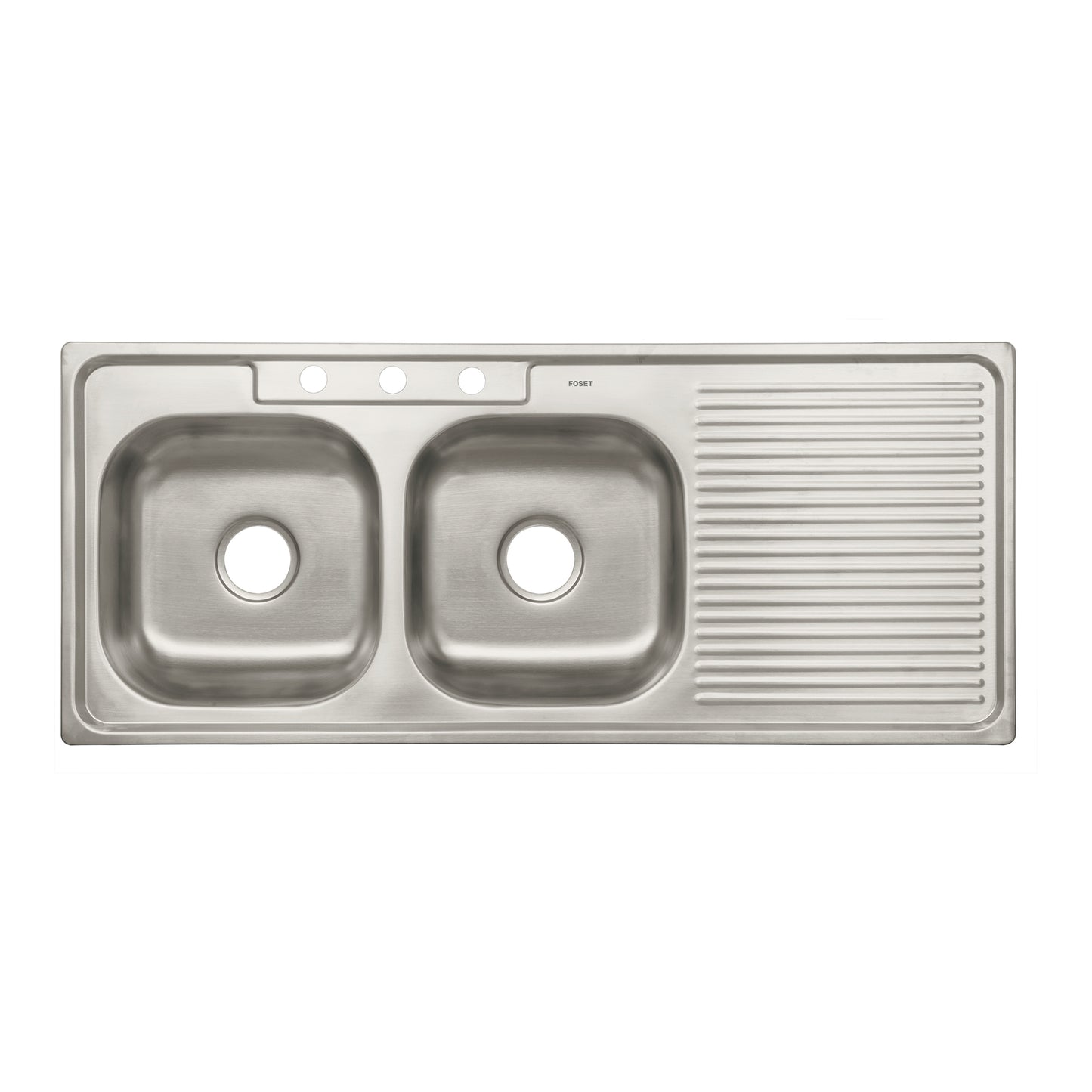 Tarja de empotrar de 120x50 cm con doble tina izquierda y acabado satín