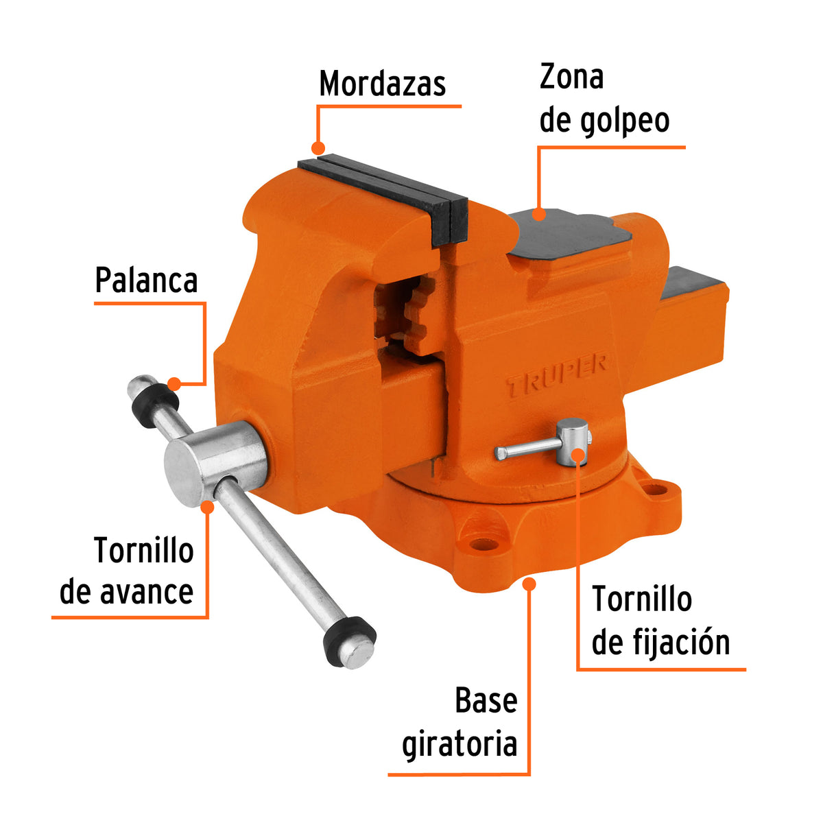 Tornillo de banco 4 pulg uso industrial - SKU 18592