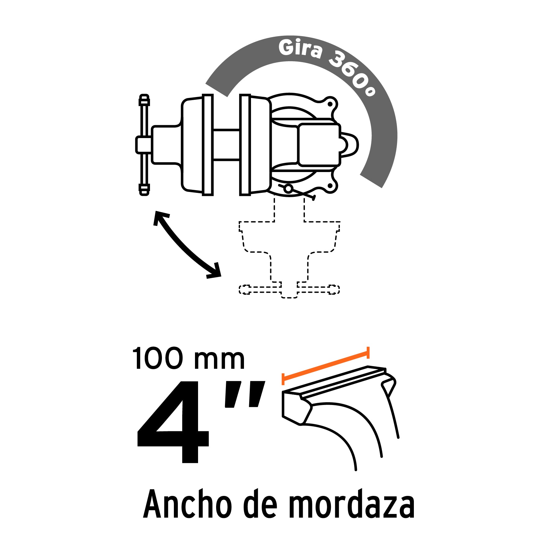 Tornillo de banco 4 pulg uso industrial - SKU 18592