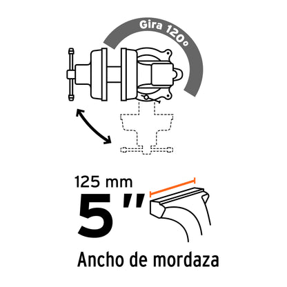 Tornillo de banco 5 pulg tipo europeo - SKU 100240