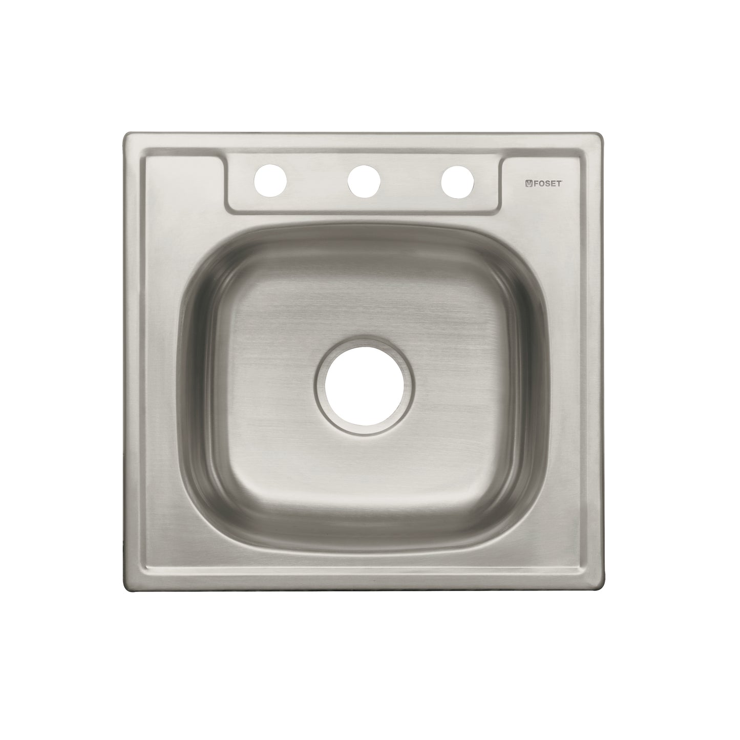 Tarja de empotrar sencilla de 53x51 cm con acabado satín y 3 perforaciones