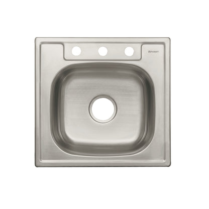 Tarja de empotrar sencilla de 53x51 cm con acabado satín y 3 perforaciones