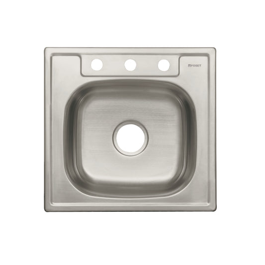 Tarja de empotrar sencilla de 53x51 cm con acabado satín y 3 perforaciones