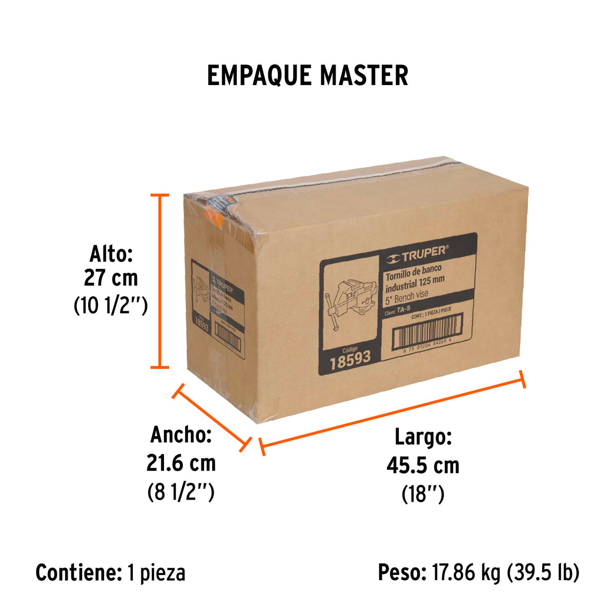 Tornillo de banco 5 pulg uso industrial - SKU 18593