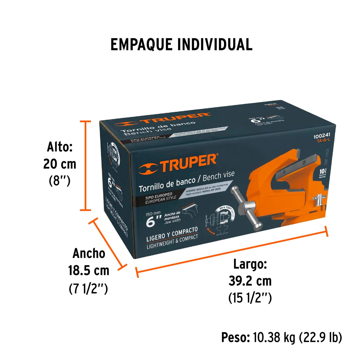 Tornillo de banco 6 pulg tipo europeo - SKU 100241