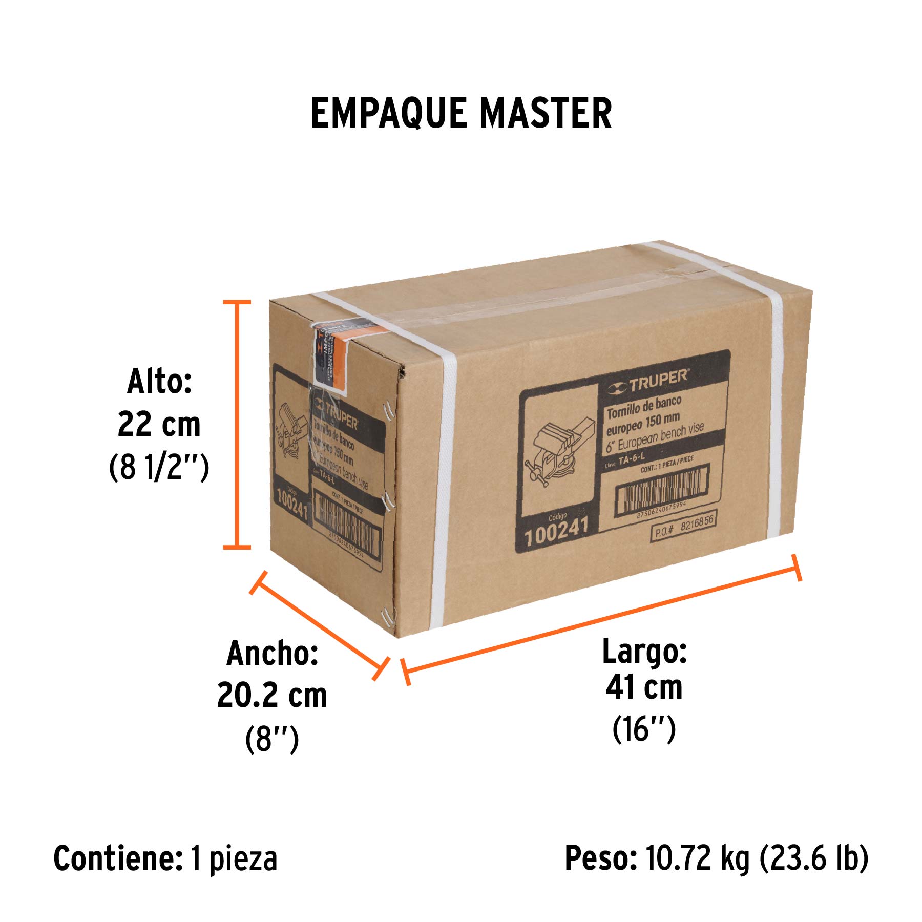 Tornillo de banco 6 pulg tipo europeo - SKU 100241