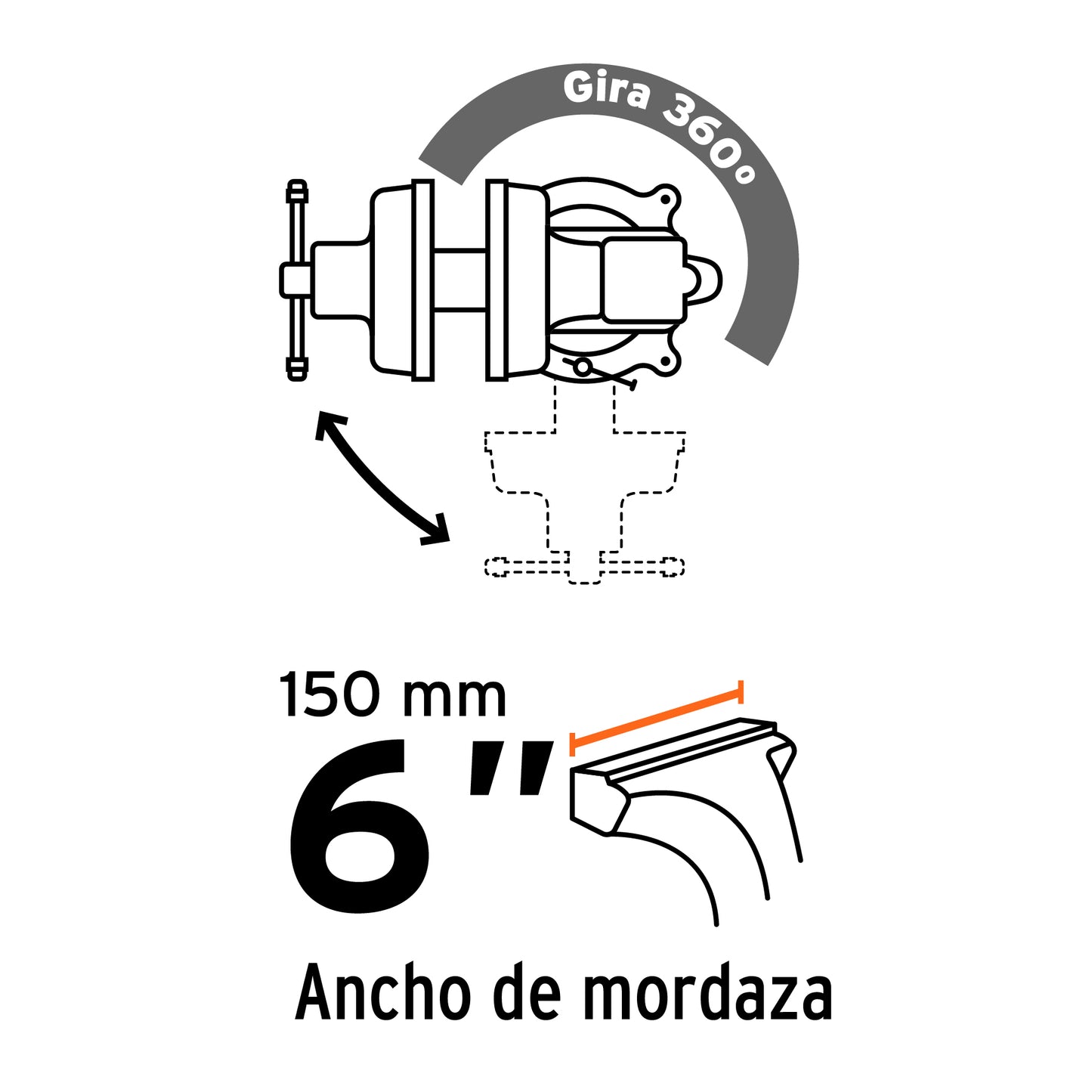 Tornillo de banco 6 pulg uso industrial - SKU 18594