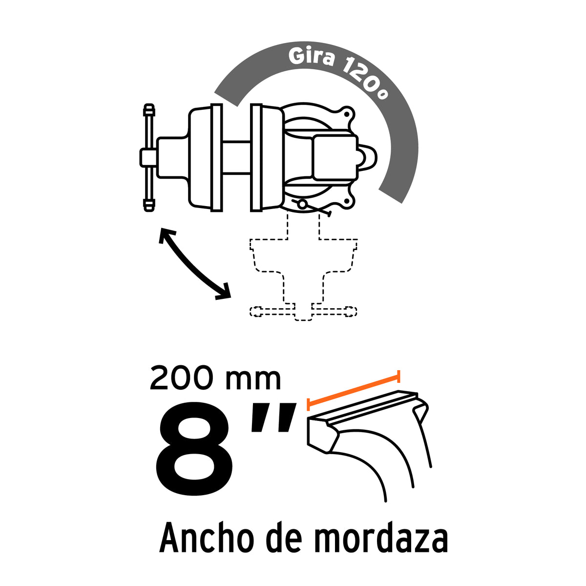 Tornillo de banco 8 pulg tipo europeo - SKU 100242