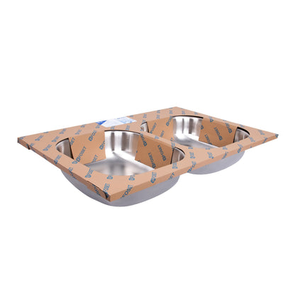 Tarja de empotrar de 84x56 cm con doble tina y acabado satín