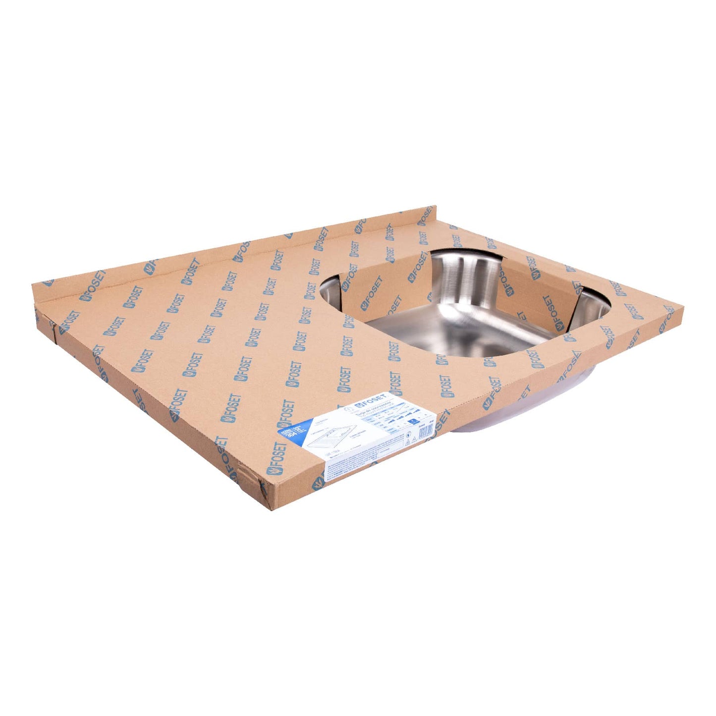 Tarja de sobreponer de 80x50 cm con tina derecha y acabado satín