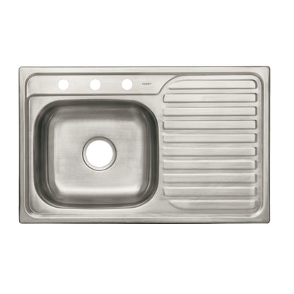 Tarja de sobreponer de 80x50 cm con tina izquierda y acabado satín