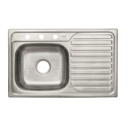 Tarja de sobreponer de 80x50 cm con tina izquierda y acabado satín