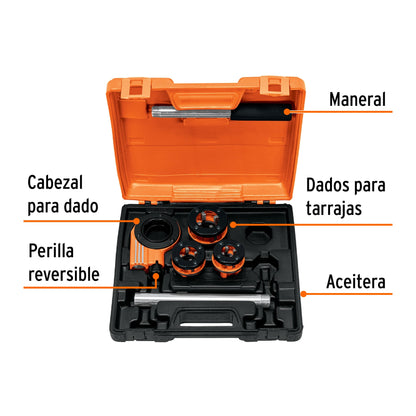 Juego 4 Tarrajas para Tubo 1/2 a 1 pulg
