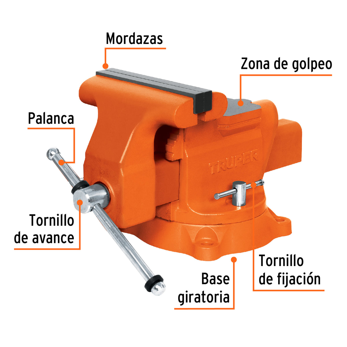 Tornillo de banco 8 pulg uso industrial - SKU 18595