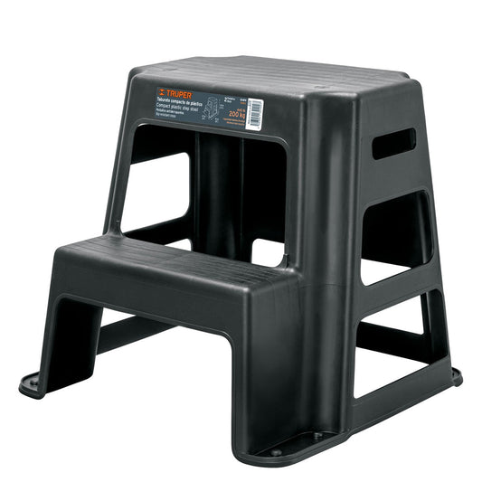 Taburete de 2 peldaños con capacidad de 200 kg y diseño antiderrapante