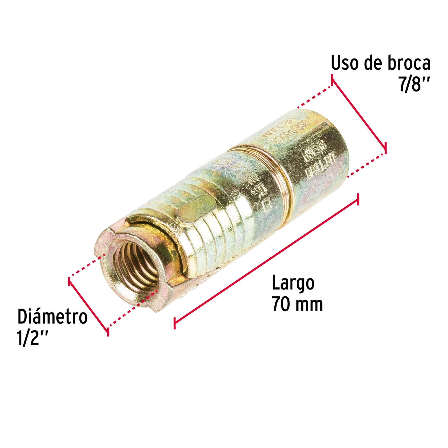 2 Taquetes Expansivos 1/2 pulg sin Tornillo