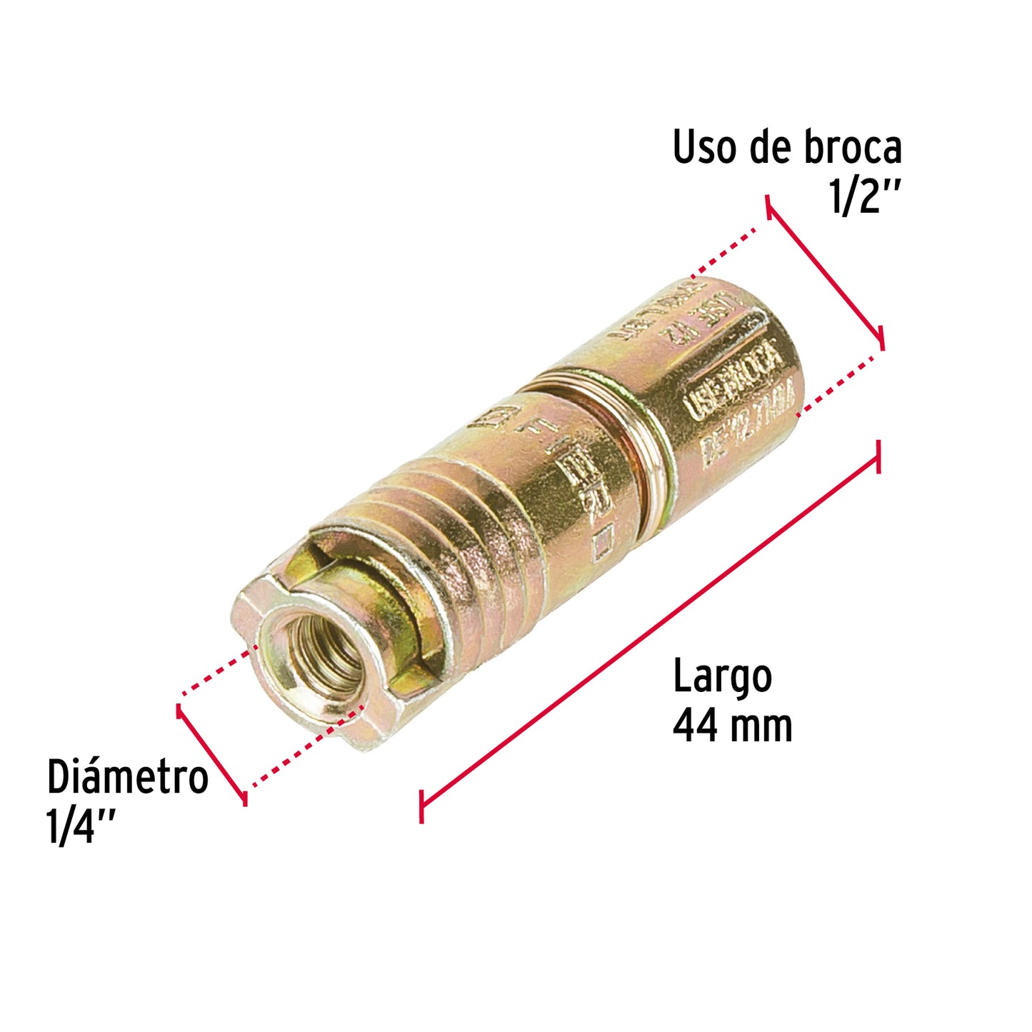 4 Taquetes Expansivos 1/4 pulg sin Tornillo