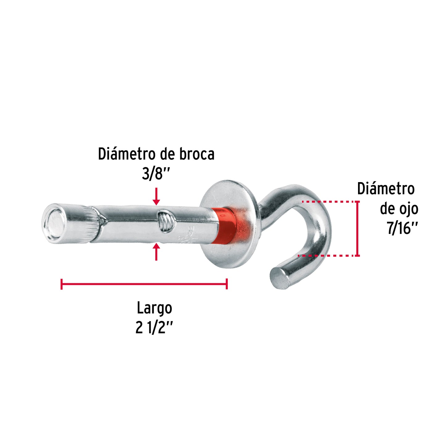 4 Taquetes Expansivos 10x65 mm Armella Abierta