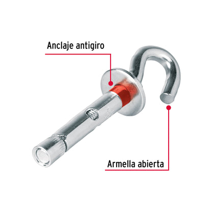 4 Taquetes Expansivos 10x65 mm Armella Abierta
