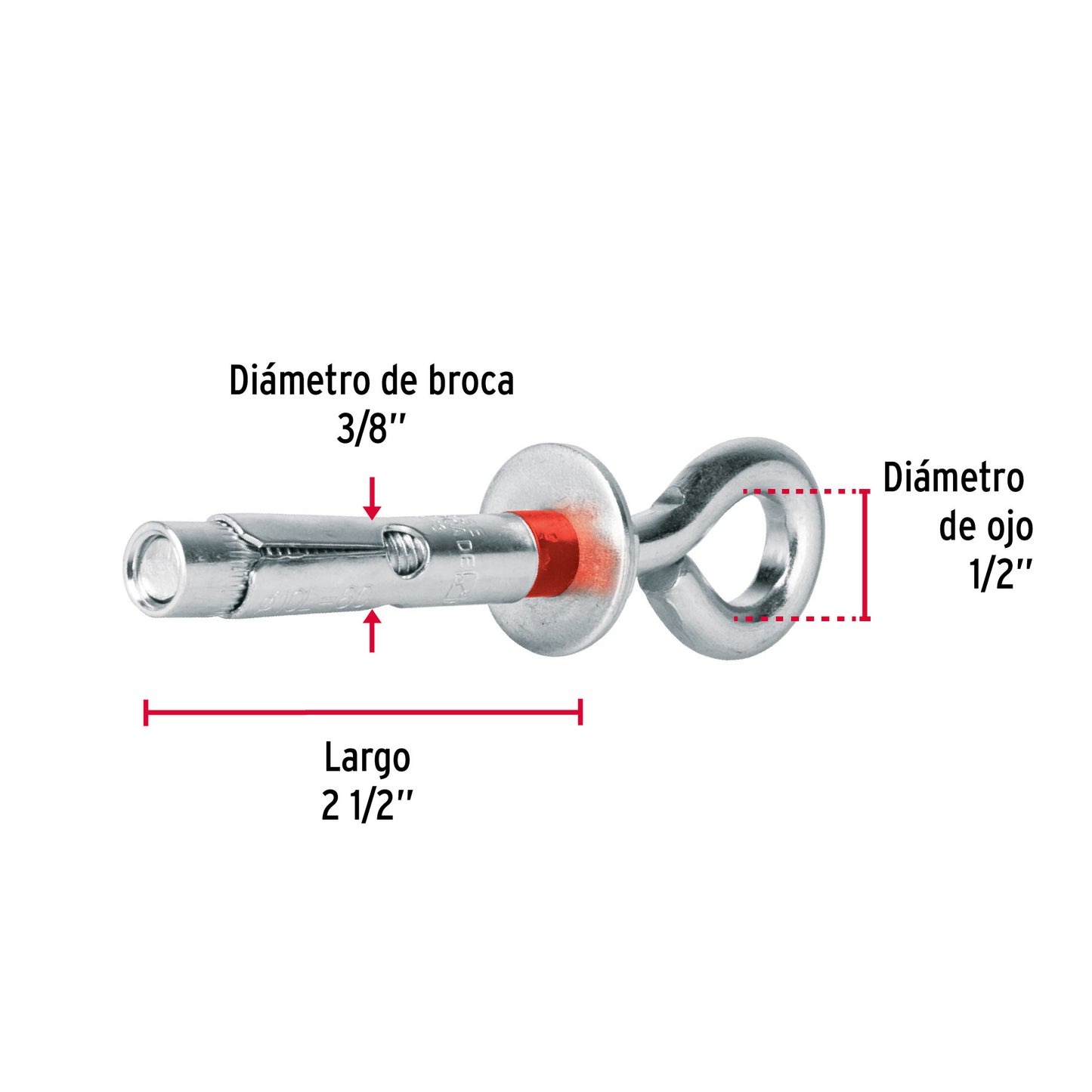 4 Taquetes Expansivos 10x65 mm Armella Cerrada