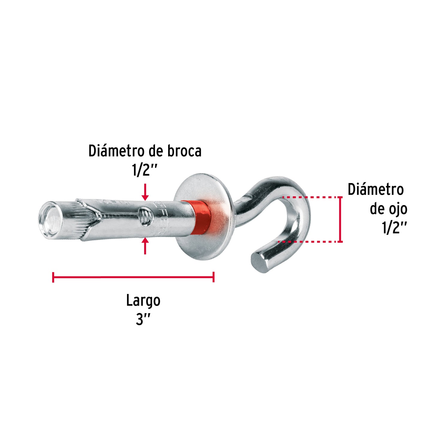 2 Taquetes Expansivos 12x75 mm Armella Abierta
