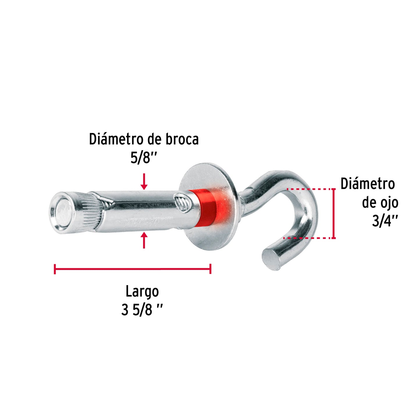 2 Taquetes Expansivos 16x90 mm Armella Abierta