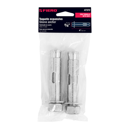2 Taquetes Expansivos 5/8 pulg con Tornillo