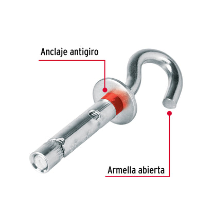 4 Taquetes Expansivos 8x50 mm Armella Abierta
