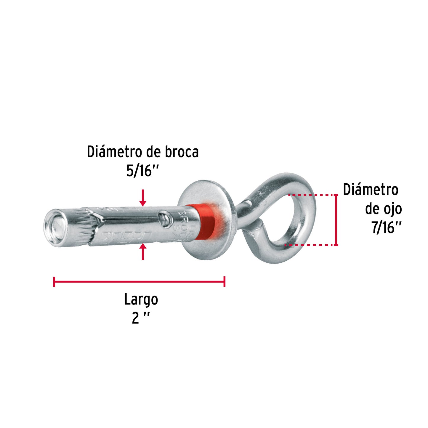 4 Taquetes Expansivos 8x50 mm Armella Cerrada