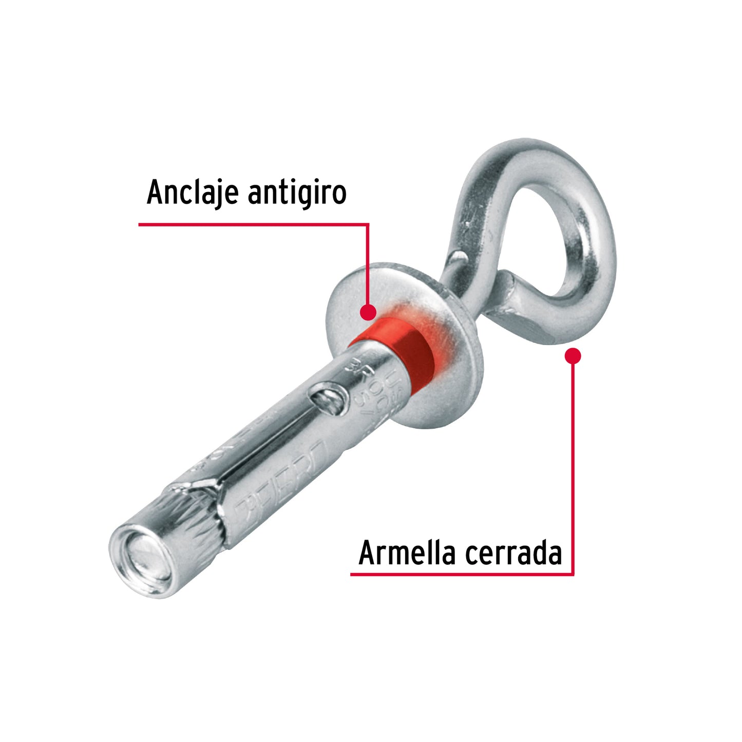 4 Taquetes Expansivos 8x50 mm Armella Cerrada