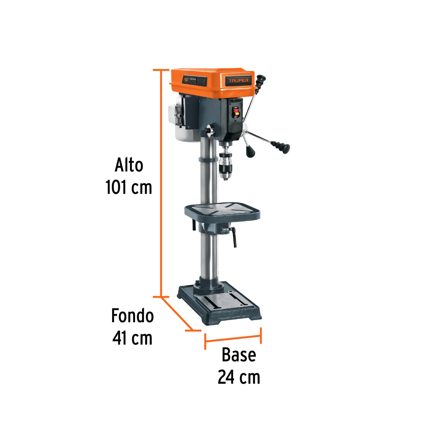 Taladro de piso 13 pulg 3/4 HP 5/8 pulg - SKU 16178