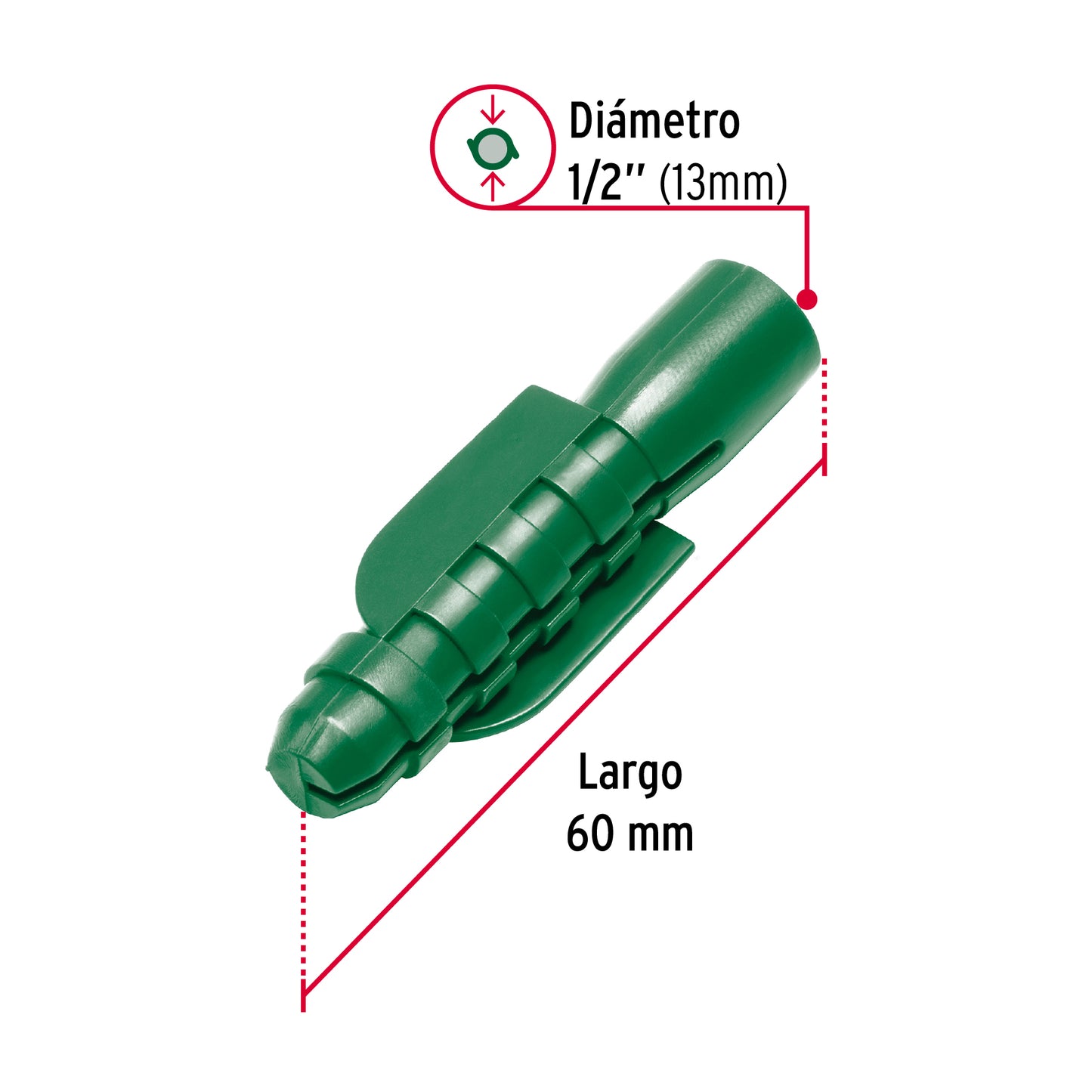 50 Taquetes de Plástico 1/2 pulg