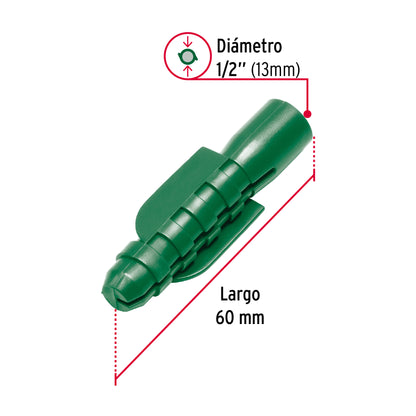 50 Taquetes de Plástico 1/2 pulg