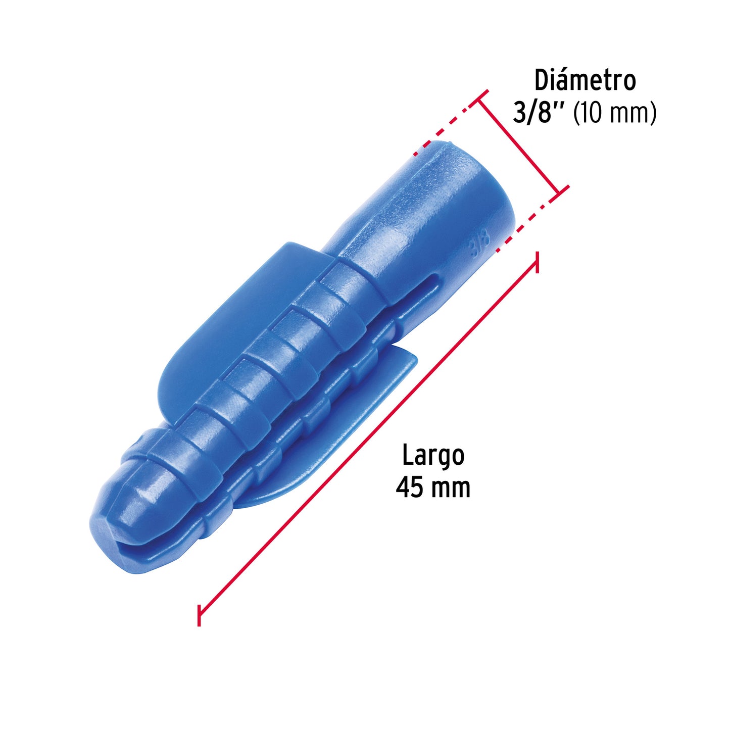 50 Taquetes de Plástico 3/8 pulg