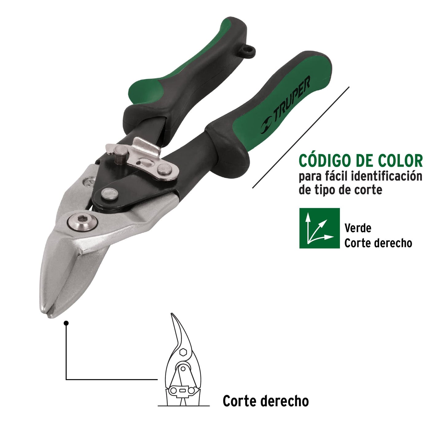 Tijera de aviación corte derecho 10