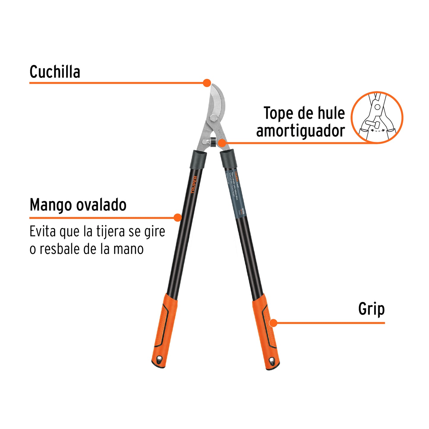Tijera para ramas Classic con mangos tubulares 70cm