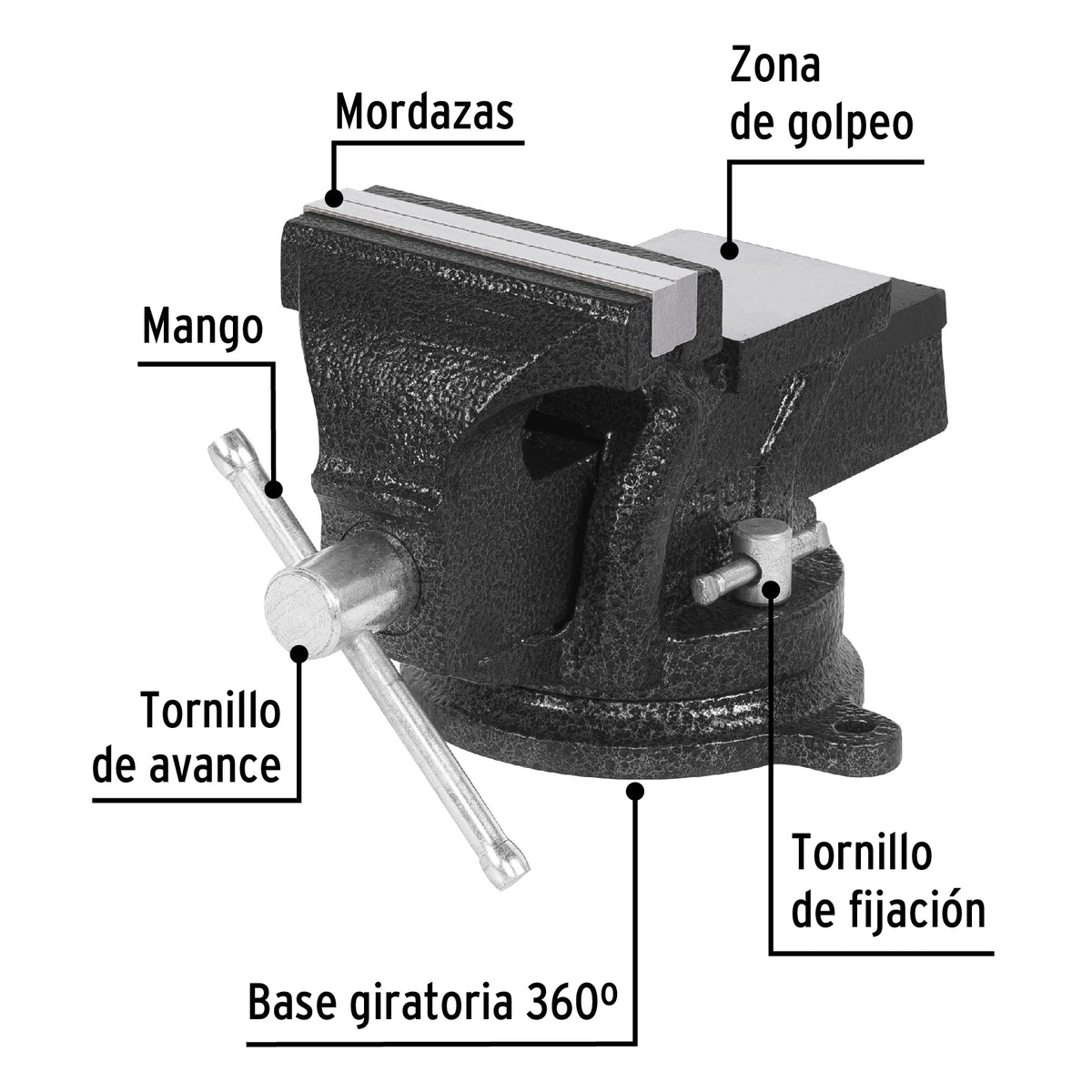 Tornillo de banco 4 pulg de hierro gris - SKU 26039