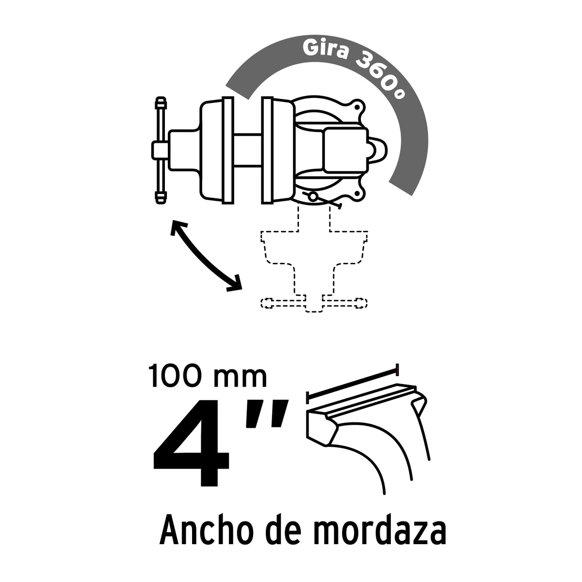 Tornillo de banco 4 pulg de hierro gris - SKU 26039