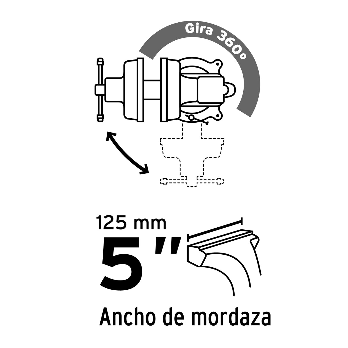 Tornillo de banco 5 pulg de hierro gris - SKU 26042
