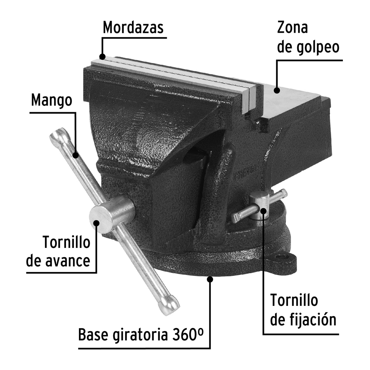 Tornillo de banco 6 pulg de hierro gris - SKU 26043