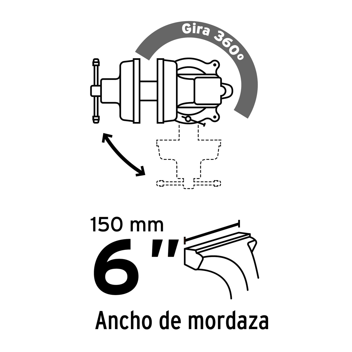 Tornillo de banco 6 pulg de hierro gris - SKU 26043