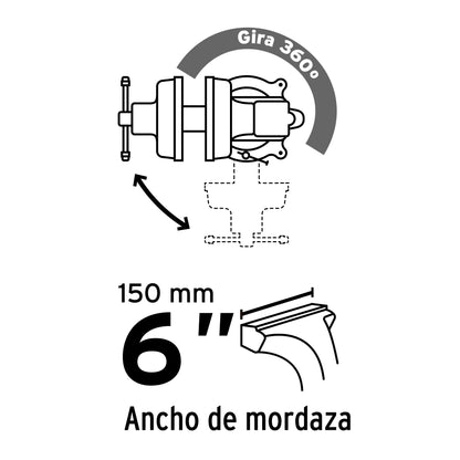 Tornillo de banco 6 pulg de hierro gris - SKU 26043