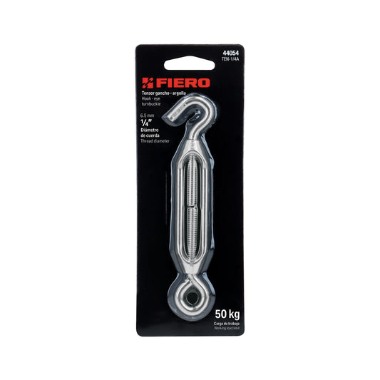 Tensor Zinc Ojo Gancho 1/4 Pulgada