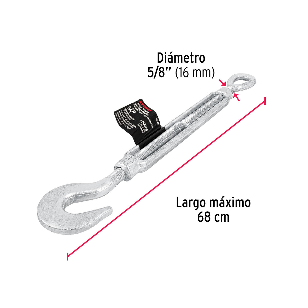 Tensor Forjado Ojo Gancho 5/8 Pulgada